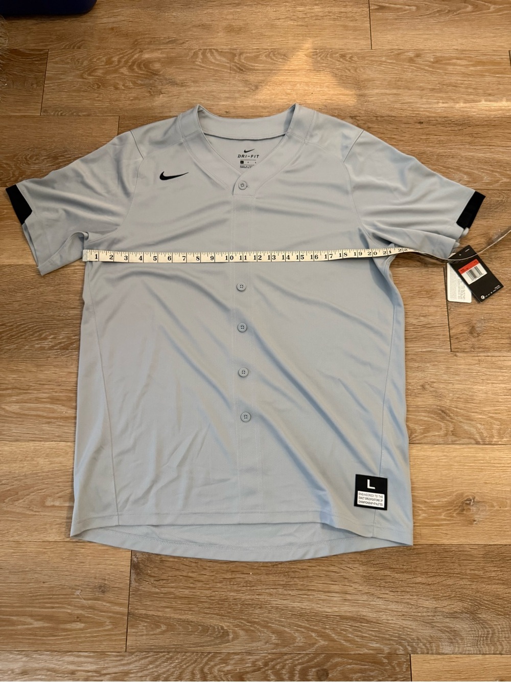 Nike Light Gray Men’s Baseball Jersey with Black Accents